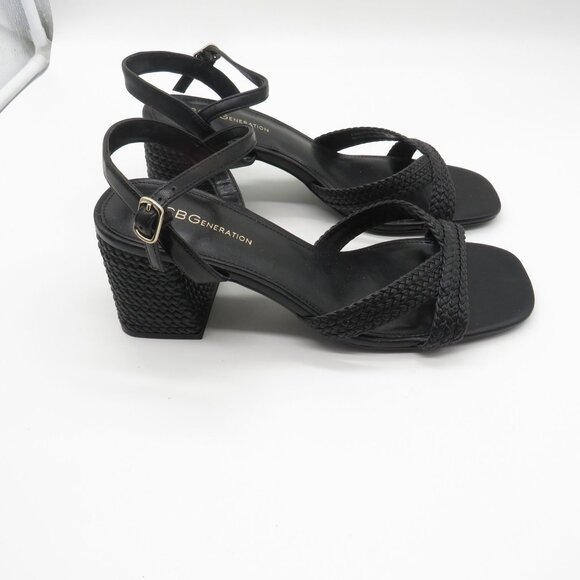 BCBGeneration Black Strappy Block Heel Sandals Size 9.5 NEW - Picture 1 of 7